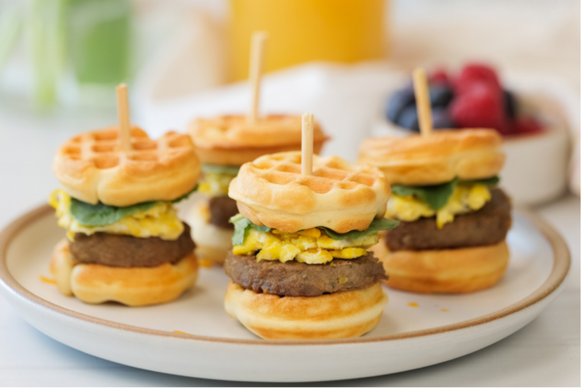 Mini Waffle Breakfast Sandwiches