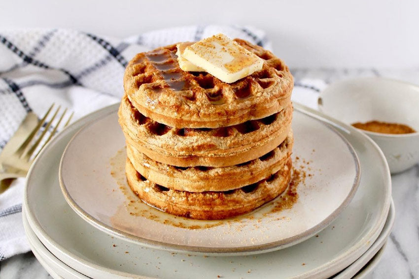 Cinnamon Protein Waffles with SFH Vanilla Protein by Honey Street Food
