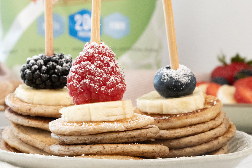 Mini Banana Protein Pancake Skewers