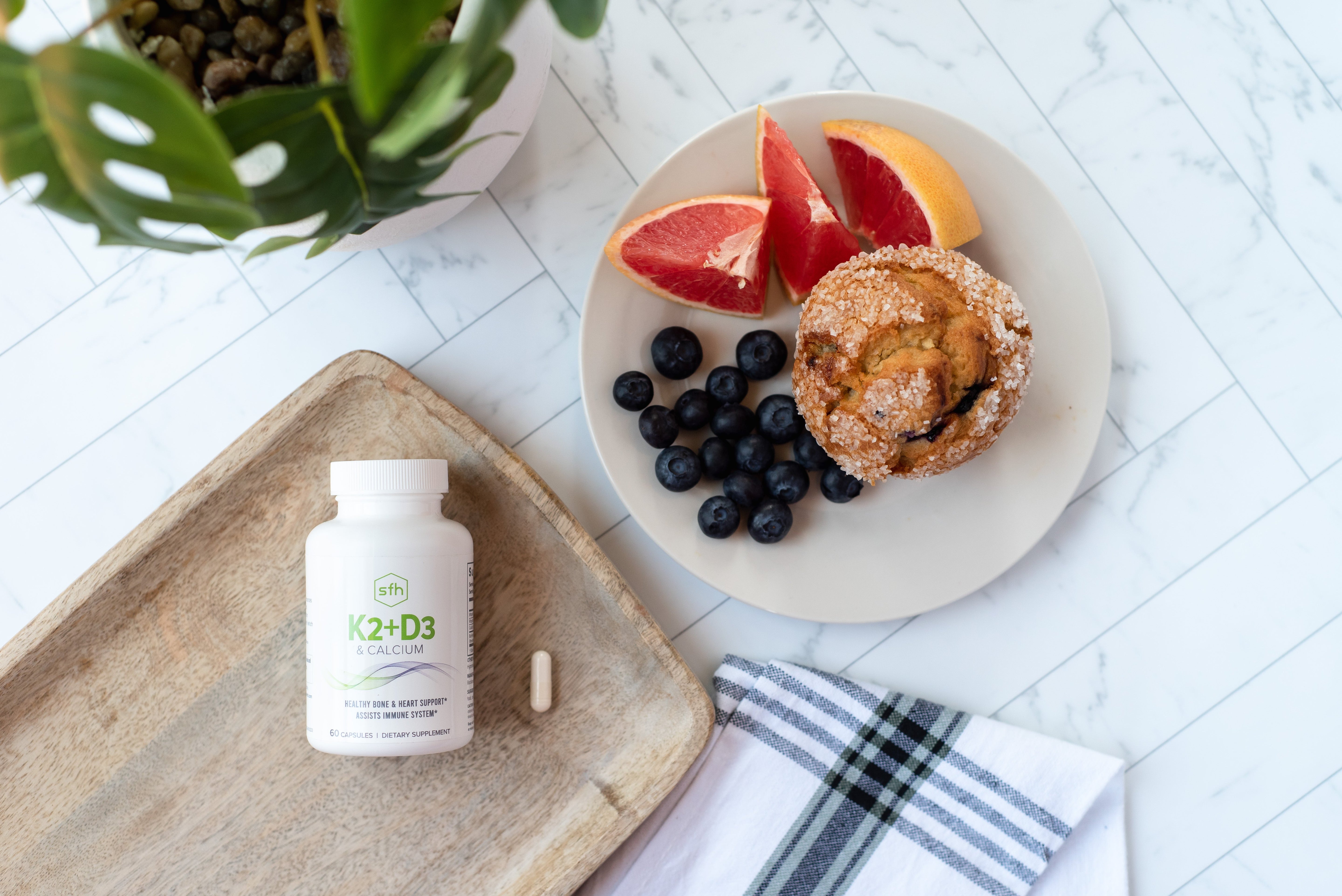 High absorption K2 D3 Calcium complex for heart and immune health