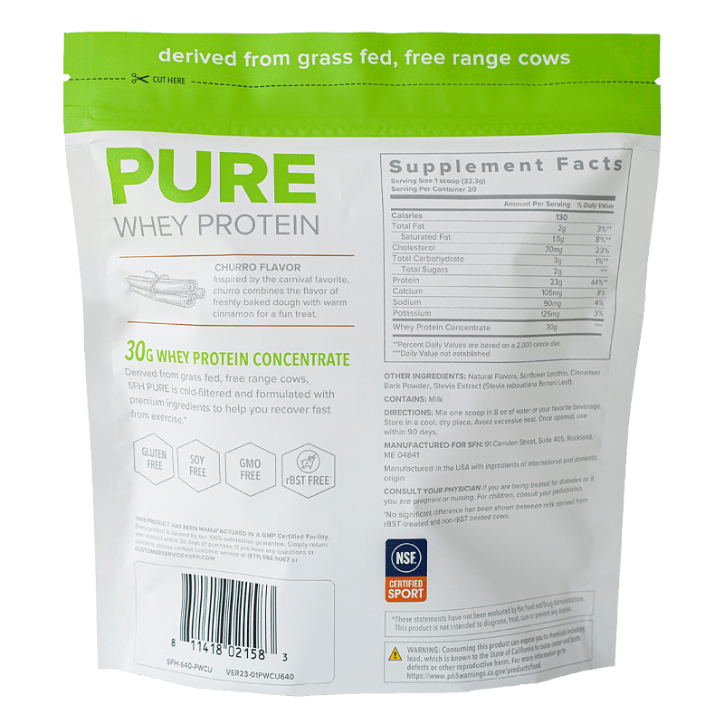 Grass Fed Pure Whey Protein Powder - SFH