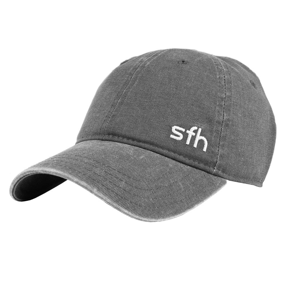 SFH GREY DISTRESSED BASEBALL HAT.