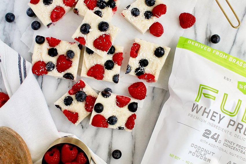 No-bake Coconut Butter Berry Fudge with SFH Coconut Fuel