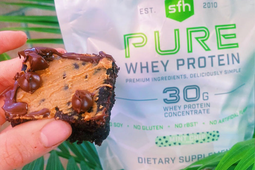 Protein Mint Chip Brownies