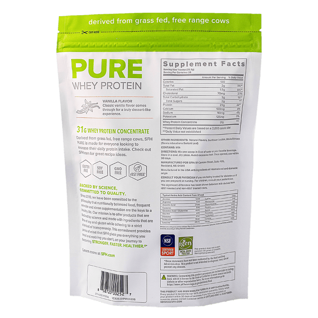 Grass Fed Pure Whey Protein Powder - SFH