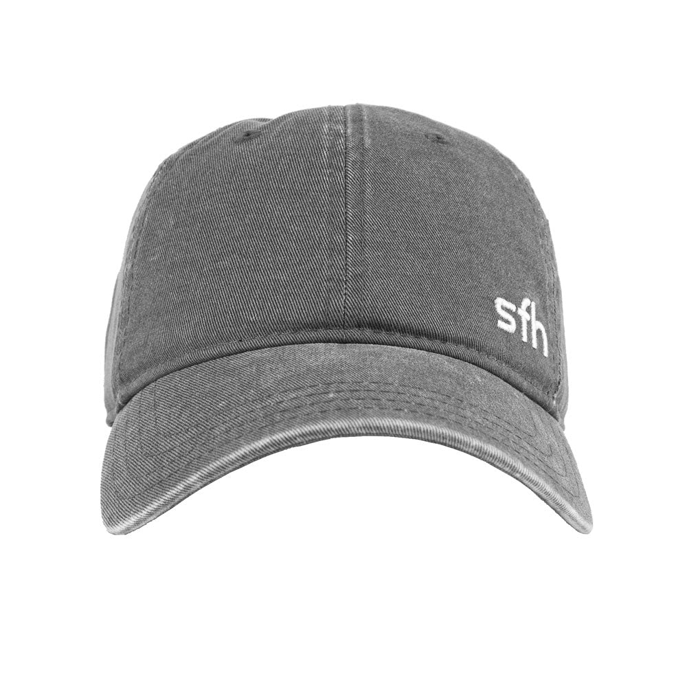 SFH GREY DISTRESSED BASEBALL HAT.